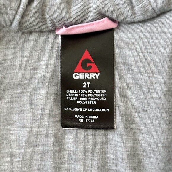 Gerry Girls Puffer Jacket Pink Hooded Zip Front Insulated Winter Coat Size 2T - Picture 4 of 12